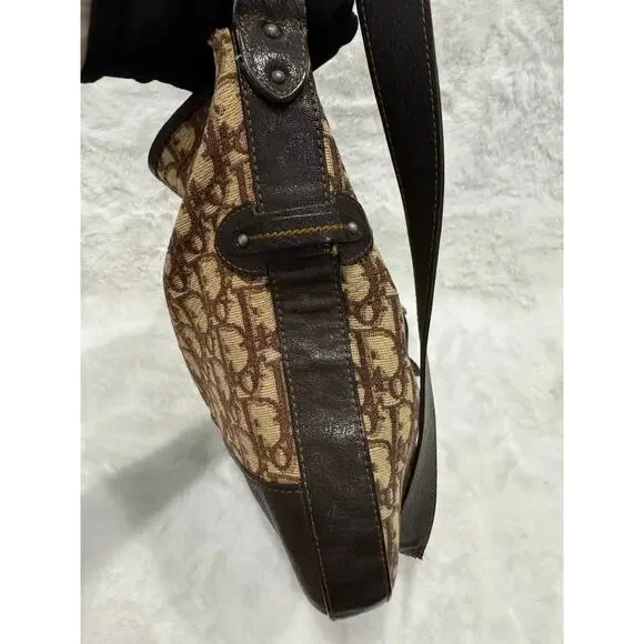 Christian Dior Vintage Oblique Crossbody Bag – Brown Canvas & Leather - Picture 5 of 10